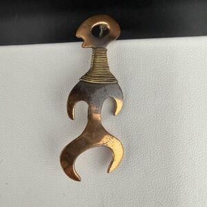 Vintage Hogan Bolas Brooch MCM Copper Brass